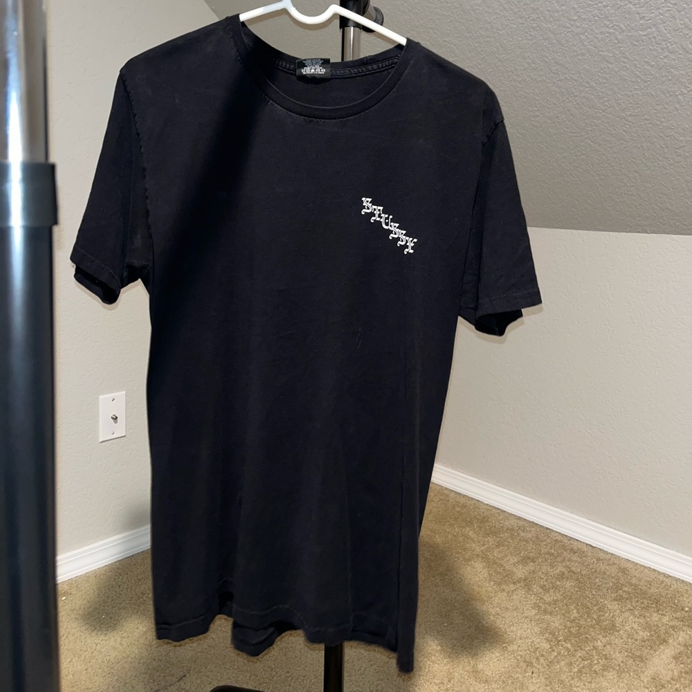 Black STUSSY T-Shirt w/ Old English Font